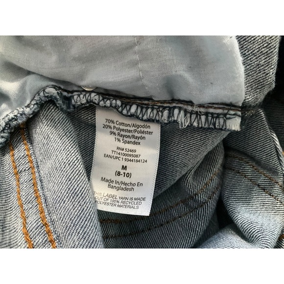 Time and‎ Tru Womens Capris Blue Denim Jeans Size M 8 10 Cuffed Cropped Casual - Picture 6 of 7